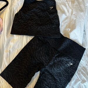 Gymshark Black Patterned Activewear Set